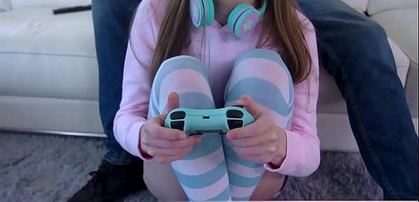  My new stepsister is cute as a button and she is a hardcore gamer